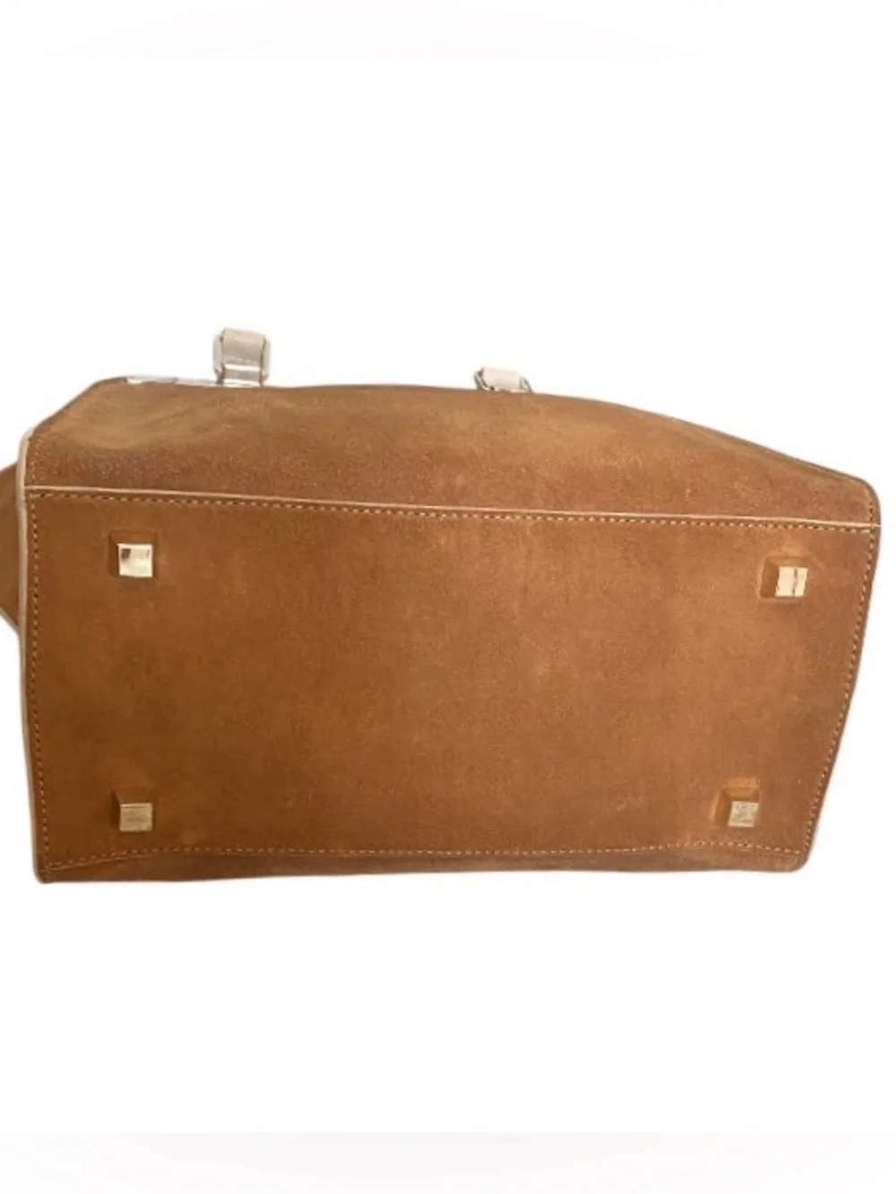Alice + Olivia Athena brown suede satchel